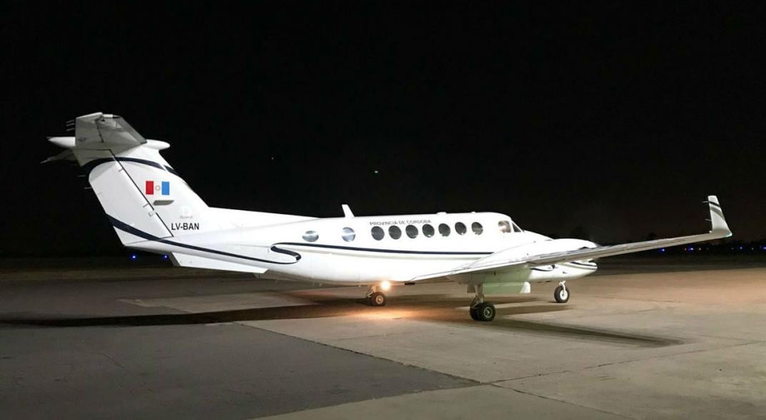 Avión sanitario provincial. (Gobierno de Córdoba)