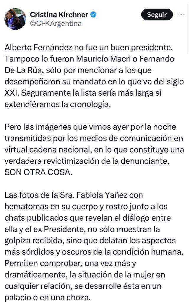 Cristina Fernández de Kirchner sobre Alberto Fernández