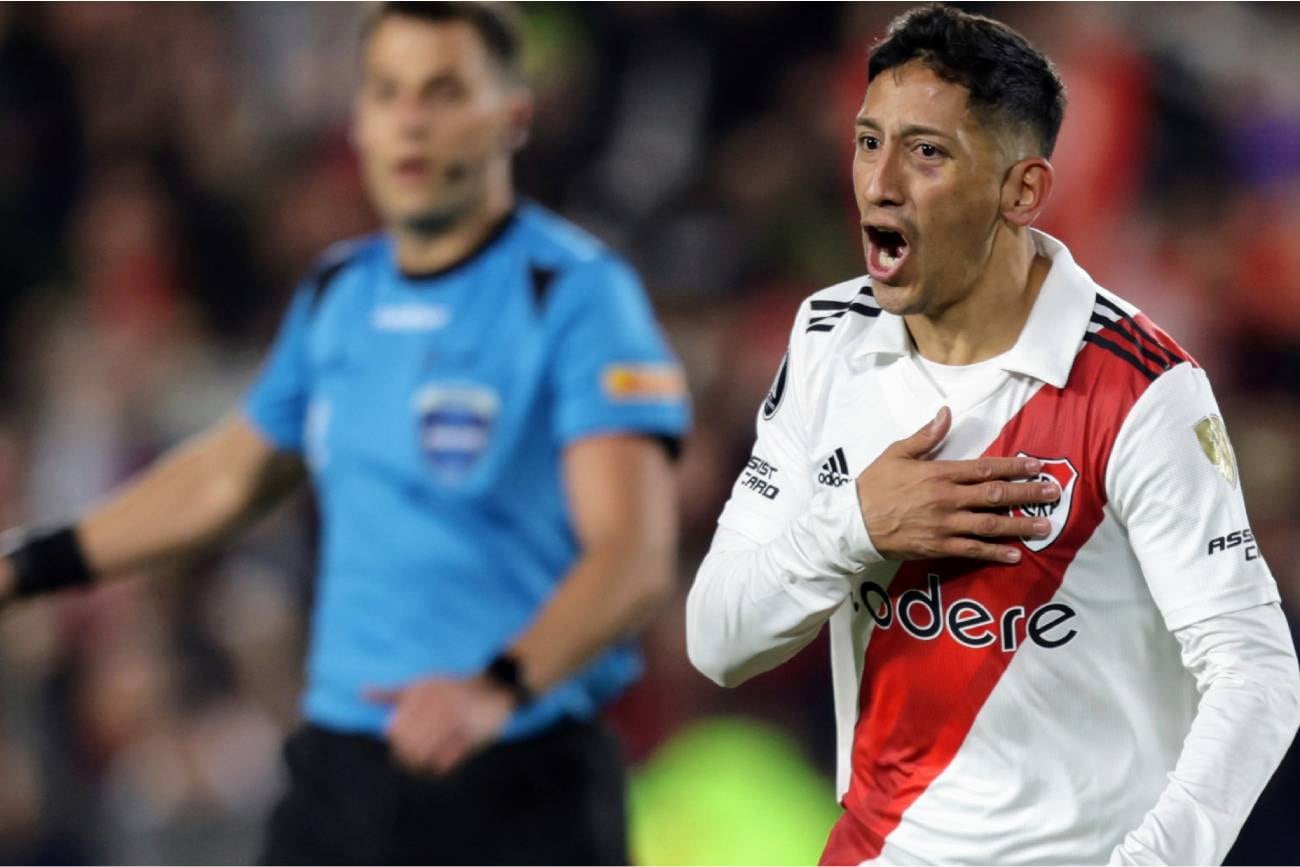 Rodrigo Aliendro puso el 1-0 para River ante The Strongest, por la Copa LIbertadores, en el Monumental. (Fotobaires)