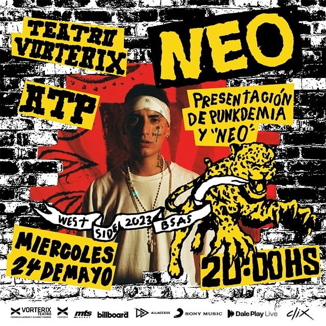 Neo Pistea presenta “Punkdemia” y “Neo” en Teatro Vorterix: cuándo será y cómo comprar las entradas