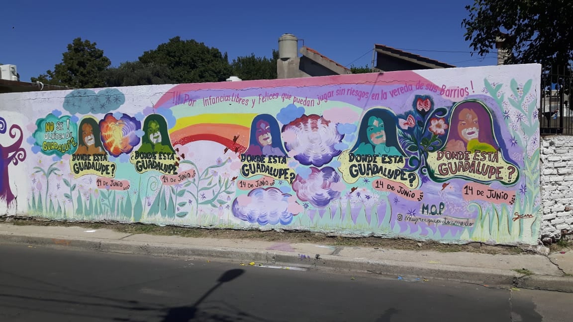 Murales de Guadalupe Lucero en San Luis, realizados el día de su cumpleaños.