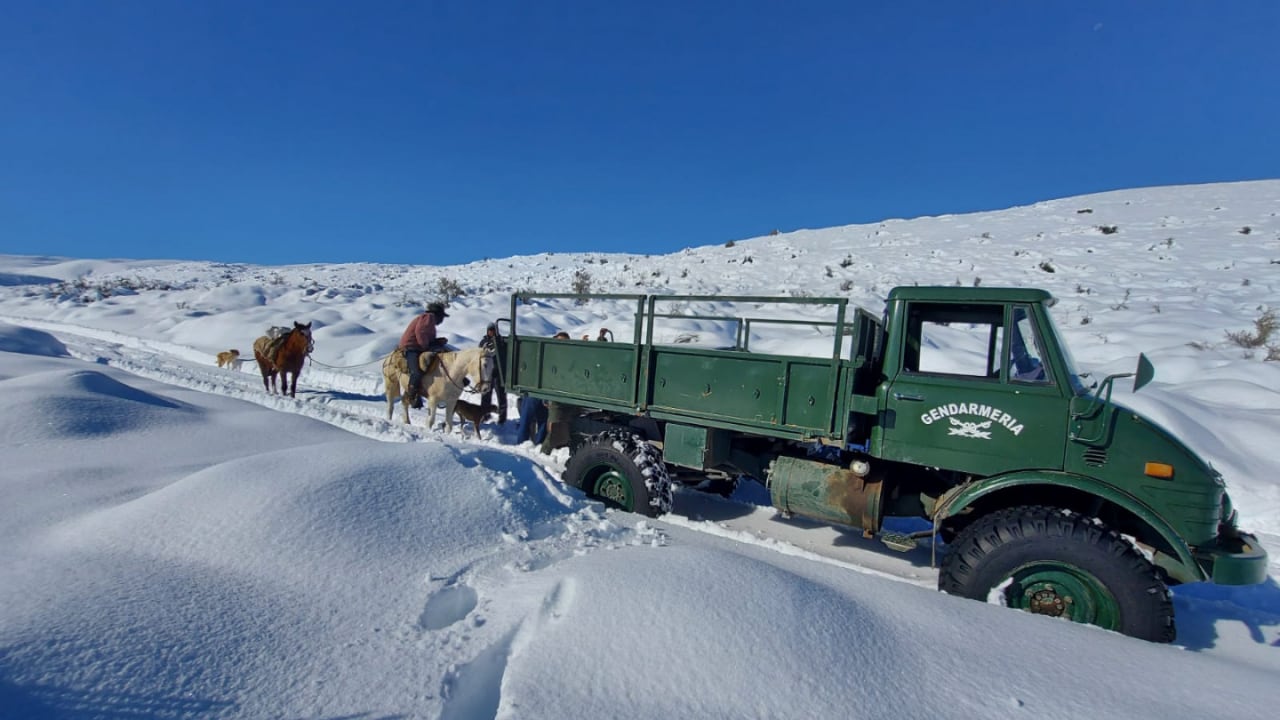 Nevadas en Malargüe - Foto Gendarmería Nacional