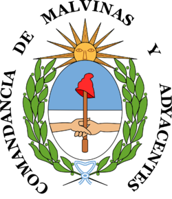 Escudo de la Comandancia política y militar de las Islas Malvinas, creada el 10 de junio de 1829.