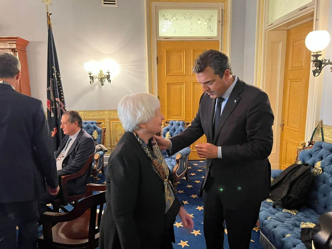 Sergio Massa durante su gira por Estados Unidos. 