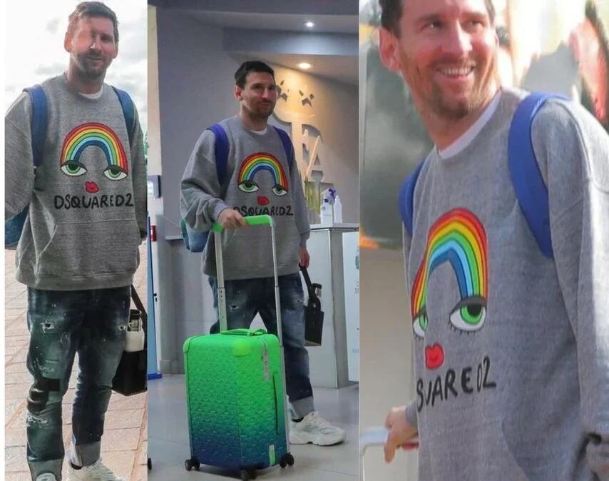 Lionel Messi con su buzo Dsquared2