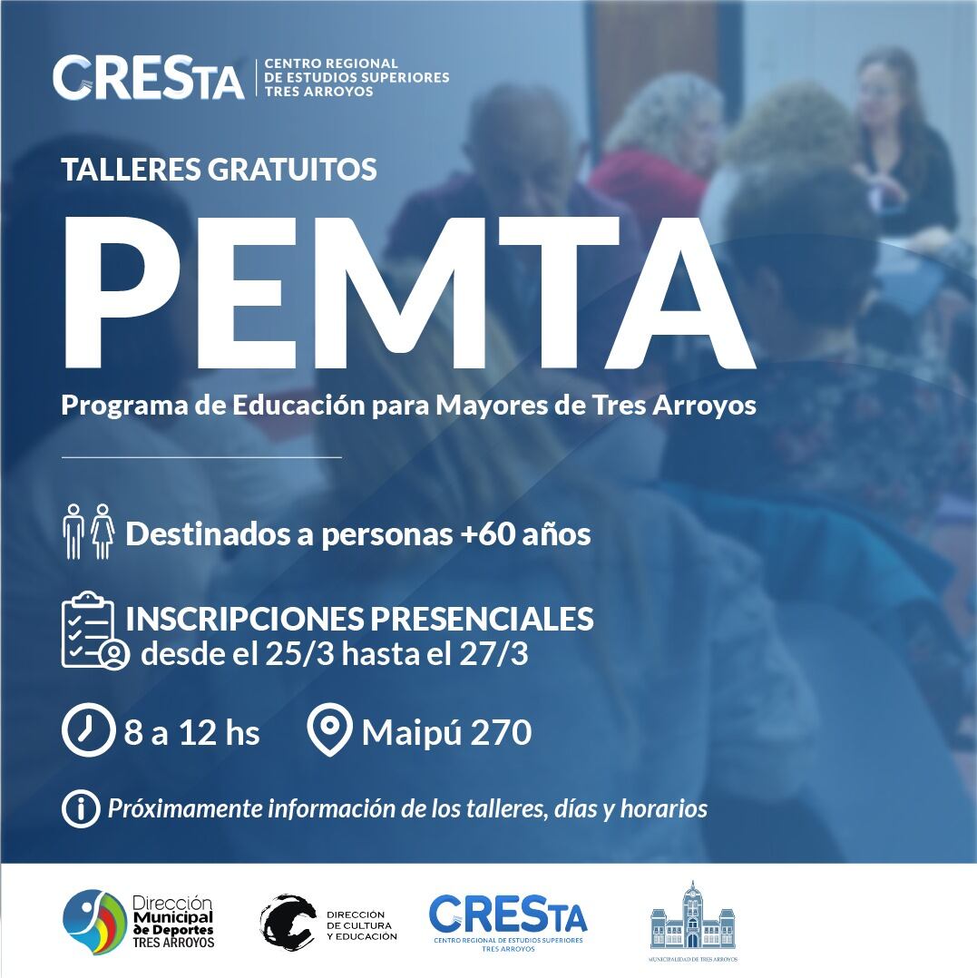 abierta las inscripciones para los talleres del PEMTA