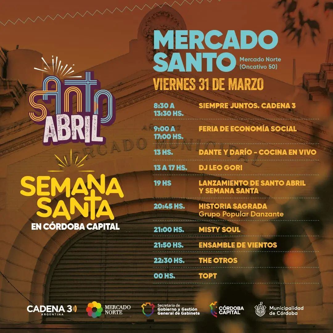 La grilla completa de Santo Abril.