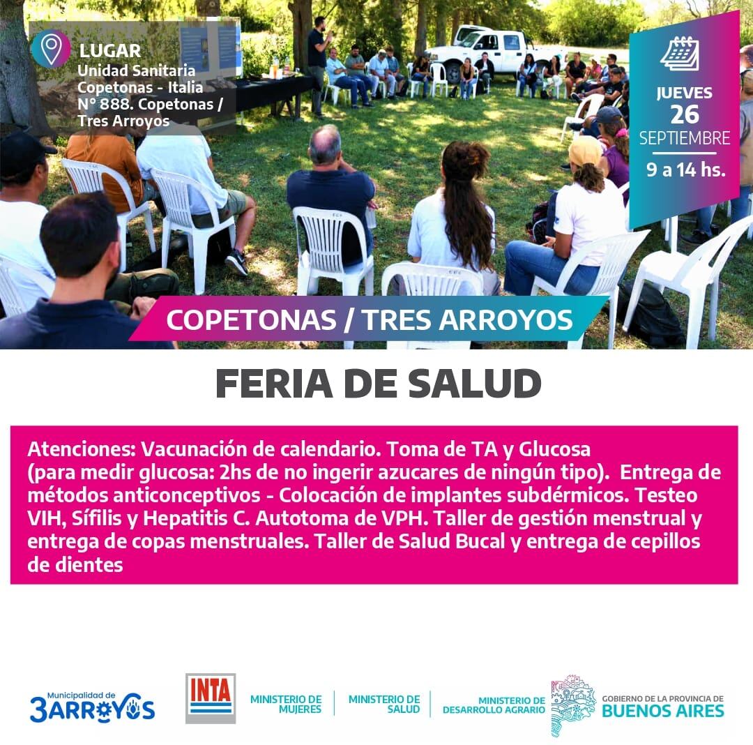 Feria de Salud gratuita en Copetonas