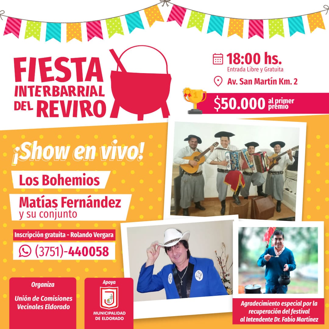 Eldorado se viste de fiesta para otra edición de la Fiesta Interbarrial del Reviro.