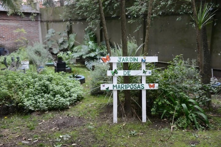 Jardín creado por los estudiantes de la  Escuela Técnica N° 8 Paula Albarracín de Sarmiento