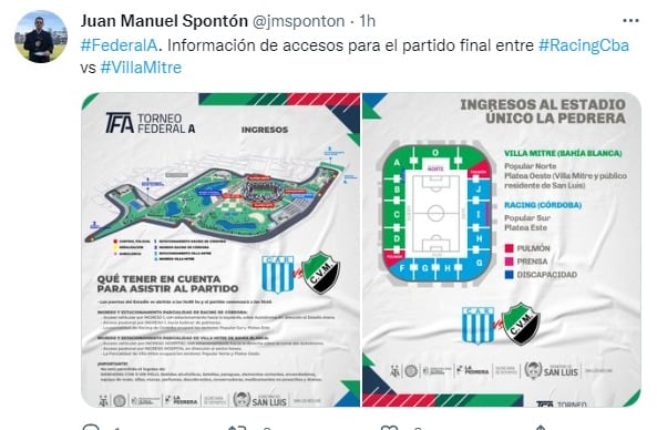 Unos 8.000 hinchas de Racing alentarán a la Academia en la final en San Luis.