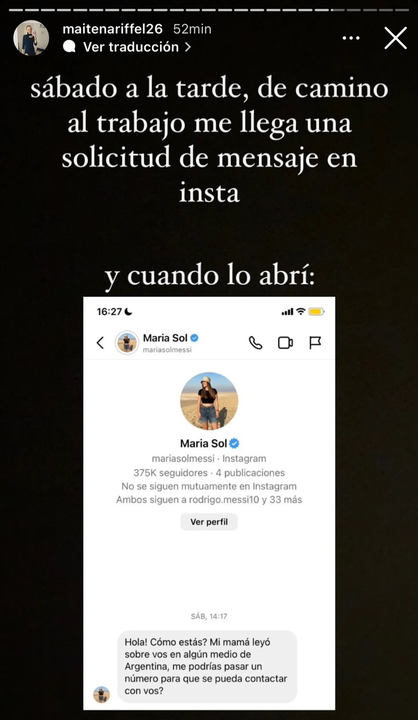 Maitena recibió un mensaje inesperado