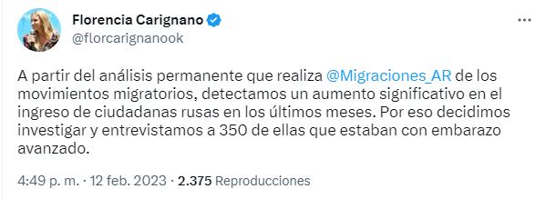 La directora nacional de Migraciones, Florencia Carignano, dio detalles de la investigación - Twitter