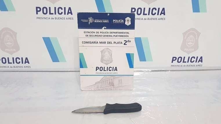 El arma usada por la mujer para apuñalar a la menor.