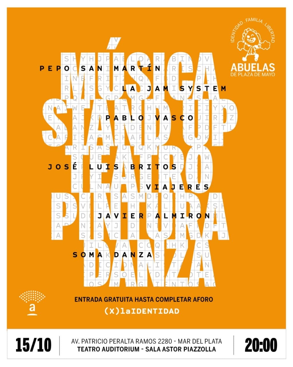 será el viernes 15 de octubre en la sala Astor Piazzola del Teatro Auditorium.