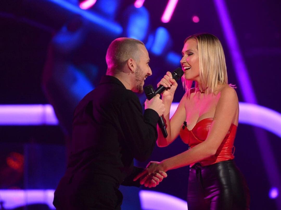 Polina Grace junto a Stefano Marocco en "La voz Argentina" (Foto: IG de @polinagrace)