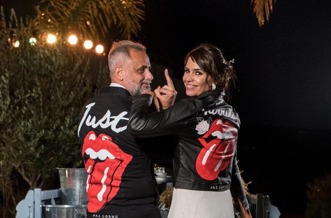 Jorge Rial y Romina Pereiro el día de su casamiento.