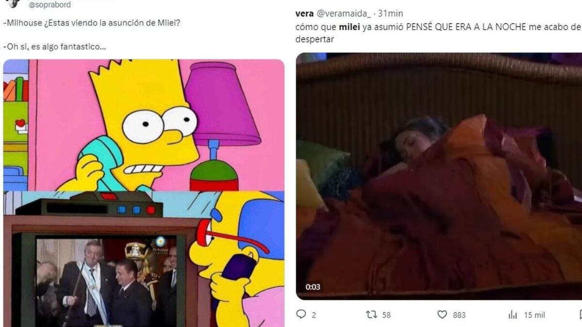 Los mejores memes que dejó la asunción de Javier Milei
