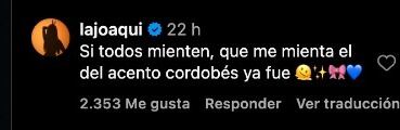 El comentario de La Joaqui que es furor en redes.