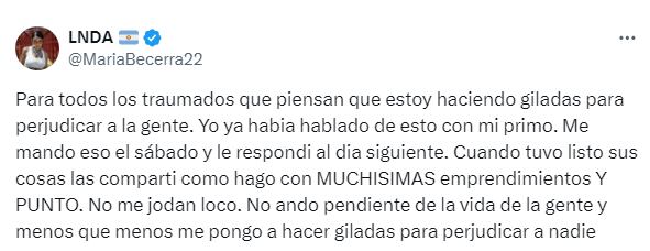 María Becerra le respondió a los haters de Twitter