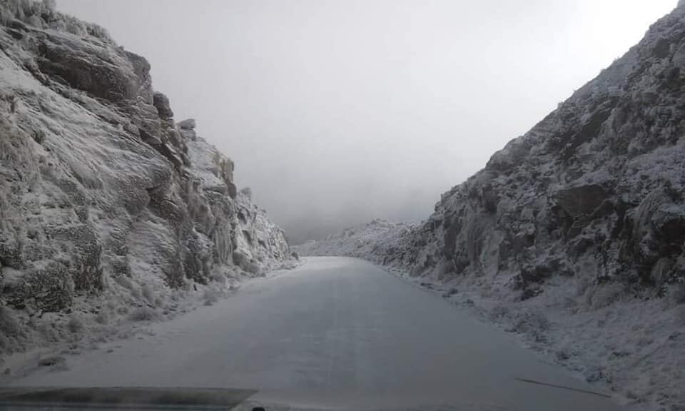 Nuevamente, nieve en las Sierras de los Comechingones de la Villa de Merlo