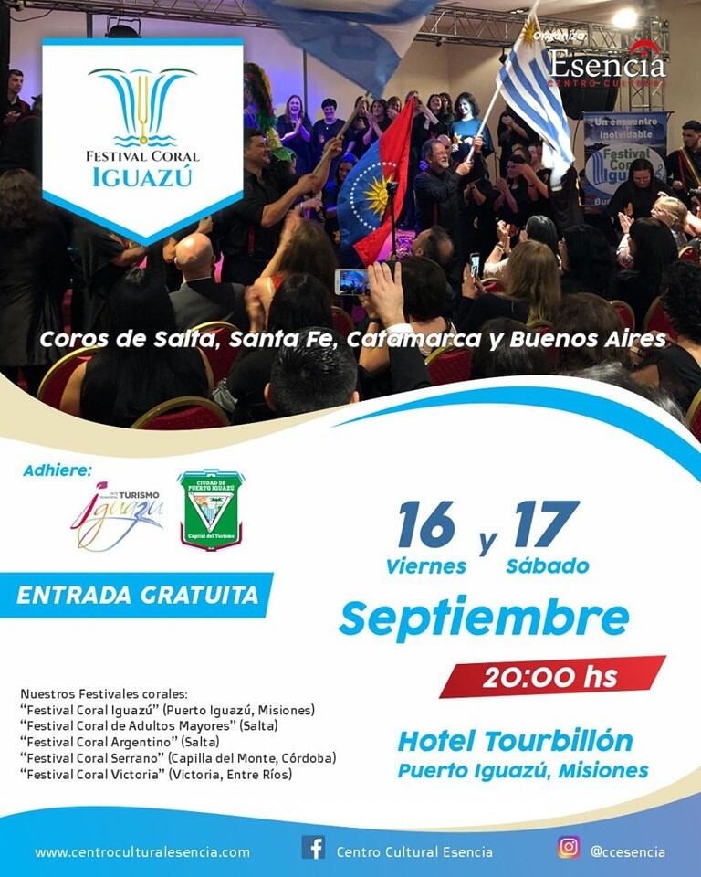 Puerto Iguazú invita a participar del “Festival Coral Iguazú 2022″.