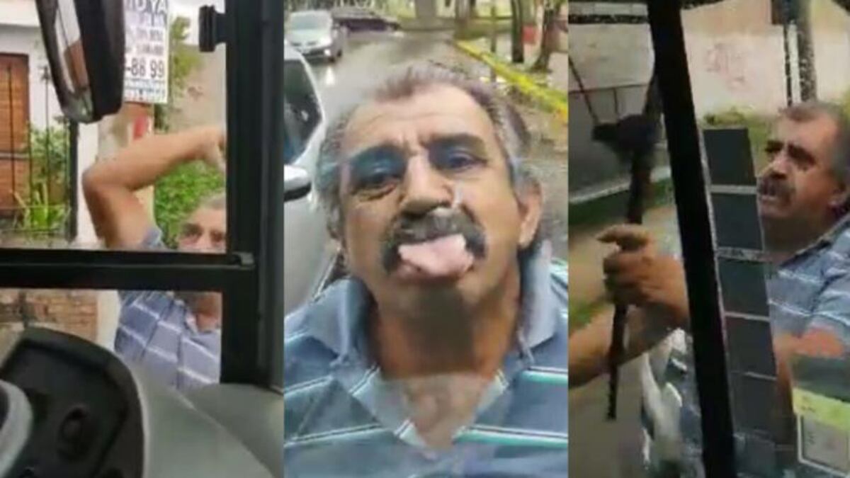 Córdoba violenta: causó destrozos a un colectivo y fue filmado por la conductora