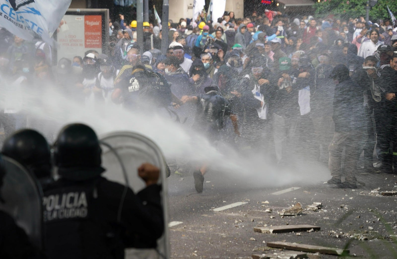 Manifestación en Avenida 9 de Julio.