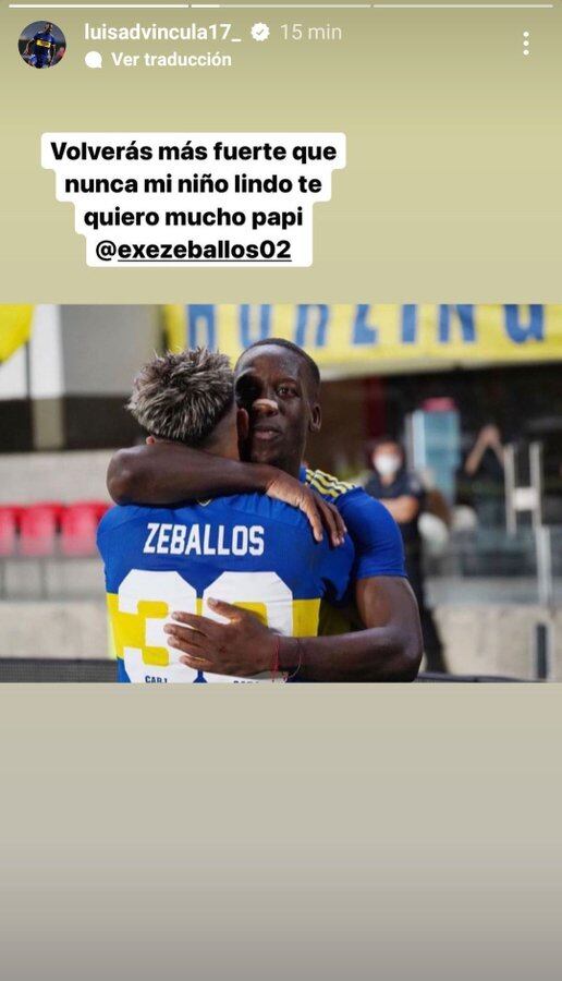 Los mensajes de apoyo a Exequiel Zeballos.