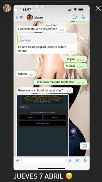 El chat que le envió Mauro Icardi a Wanda Nara