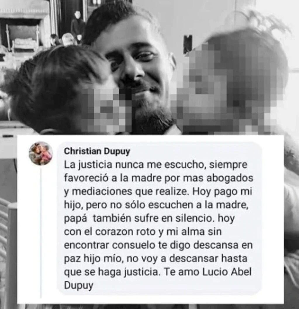 Comunicado del papá de Abel Lucio Dupuy