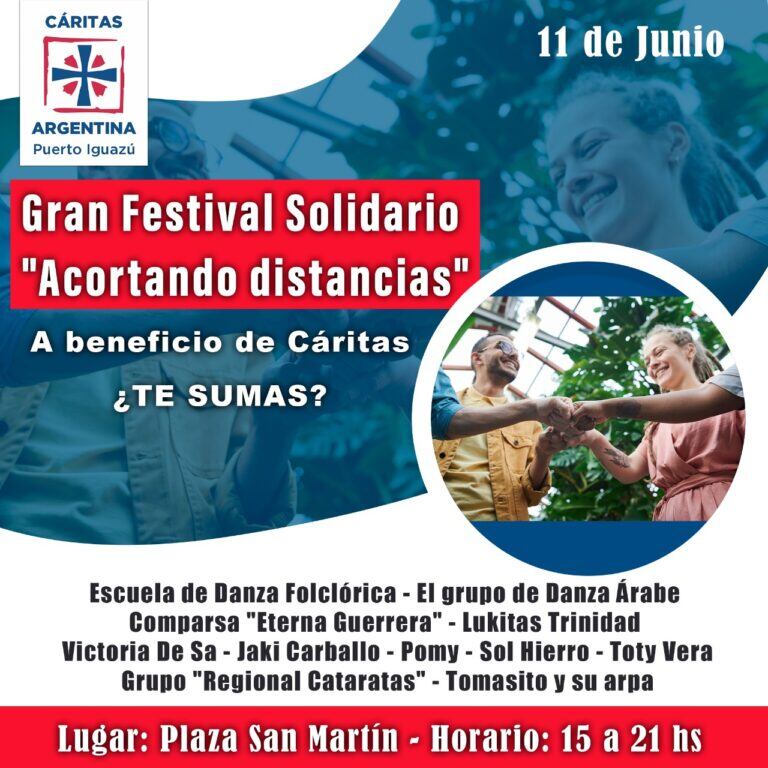 Puerto Iguazú: se llevará adelante el Festival Solidario de Cáritas Iguazú.