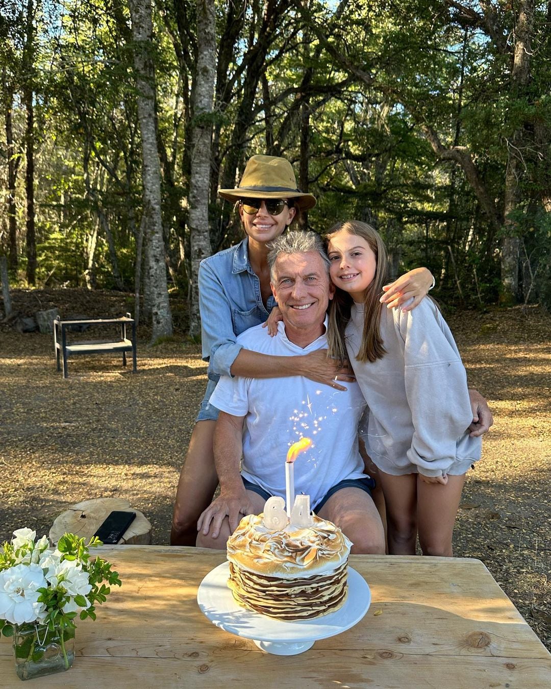 Juliana Awada con Antonia y Mauricio Macri