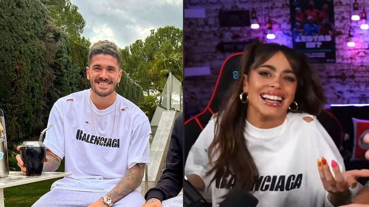 Tini Stoessel y Rodrigo De Paul antes de ser pareja con la misma remera Balenciaga