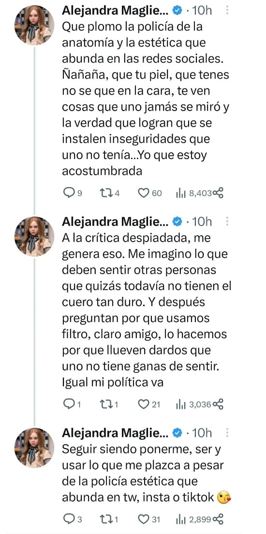 El descargo de Alejandra Magliett