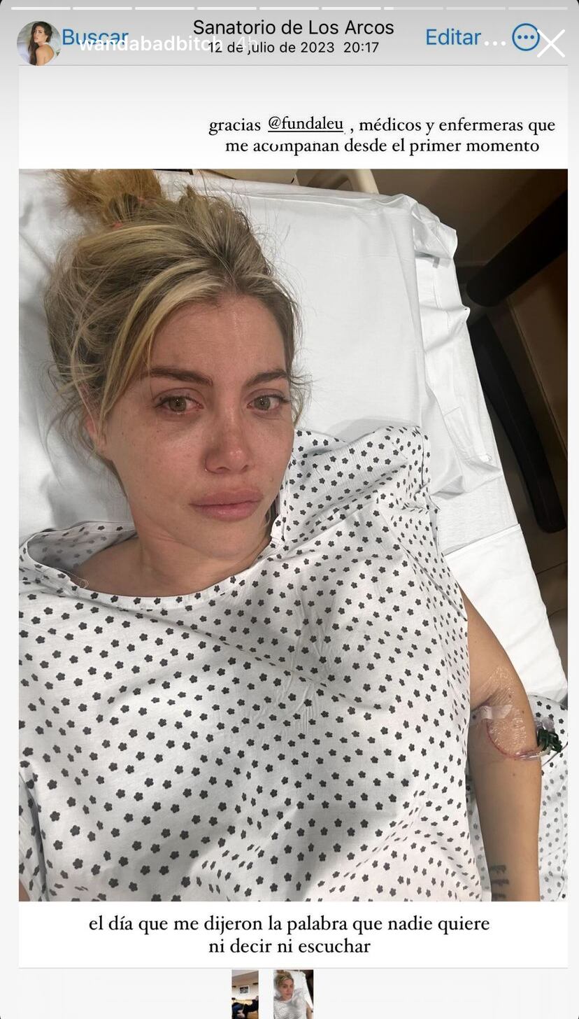 Las fotos del día que Wanda Nara recibió el diagnóstico de leucemia