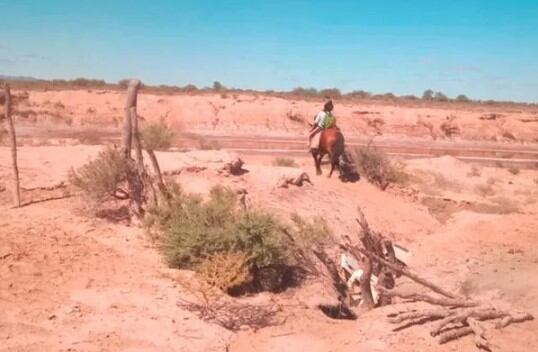 La extensa cabalgata de las hermanitas Alcaraz por medio de un pasaje desértico