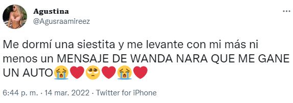 La correntina que ganó el sorteo de Wanda Nara.