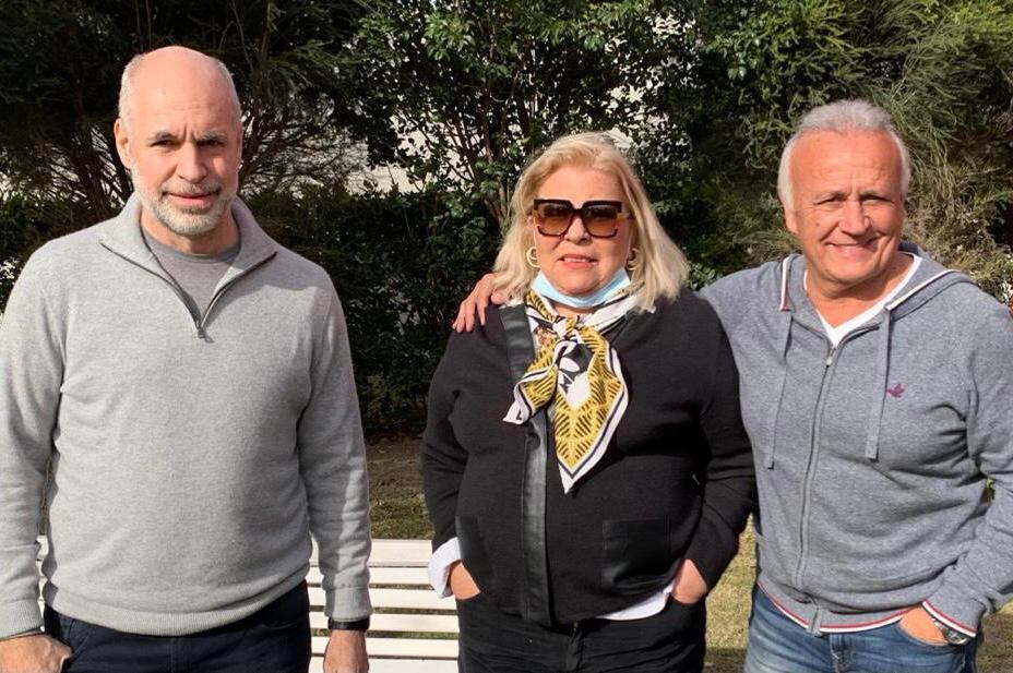 Elisa Carrió en Santa Fe junto a Horacio Rodríguez Larreta.