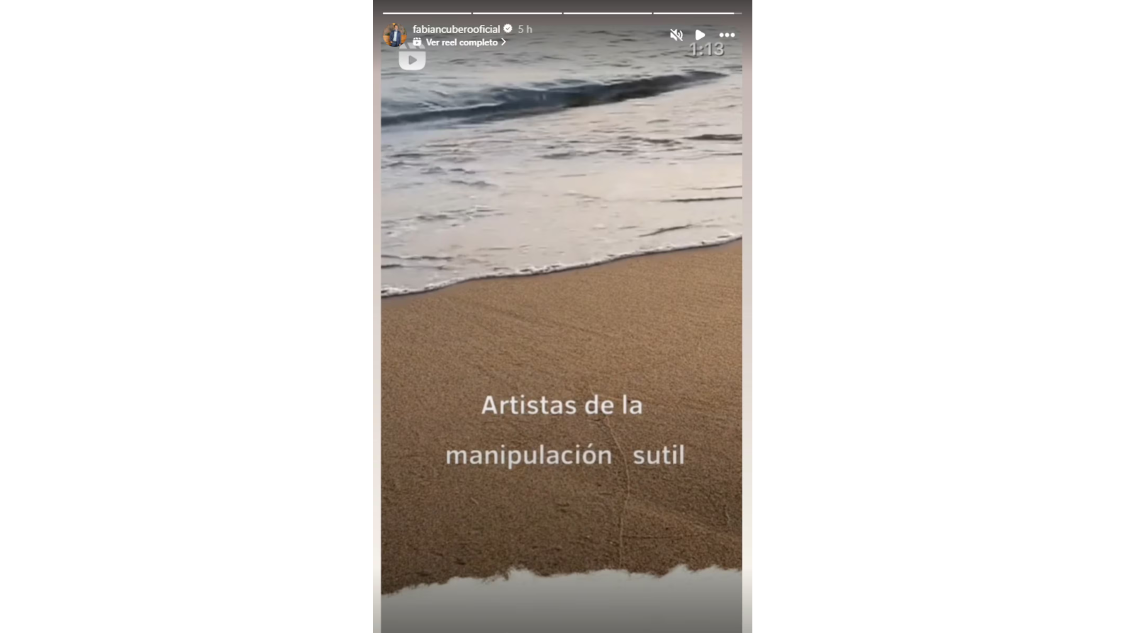 La publicación la compartió Fabián Cubero en sus historias de Instagram.