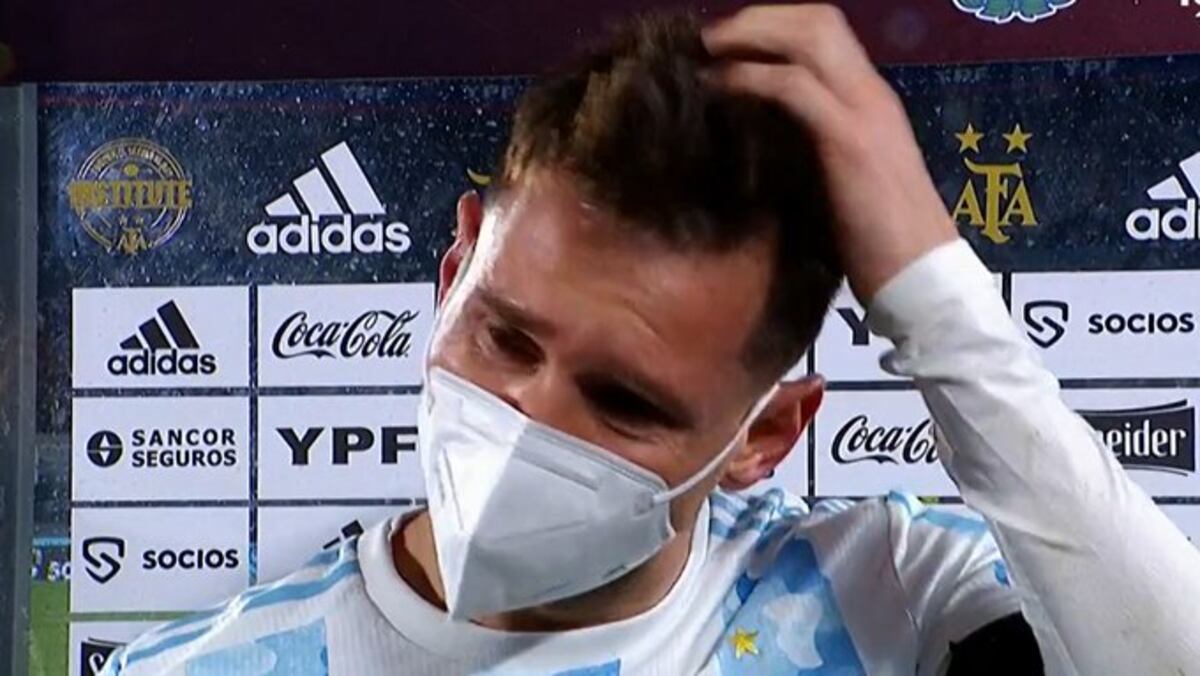 Las lágrimas de Lionel Messi después del partido ante Bolivia