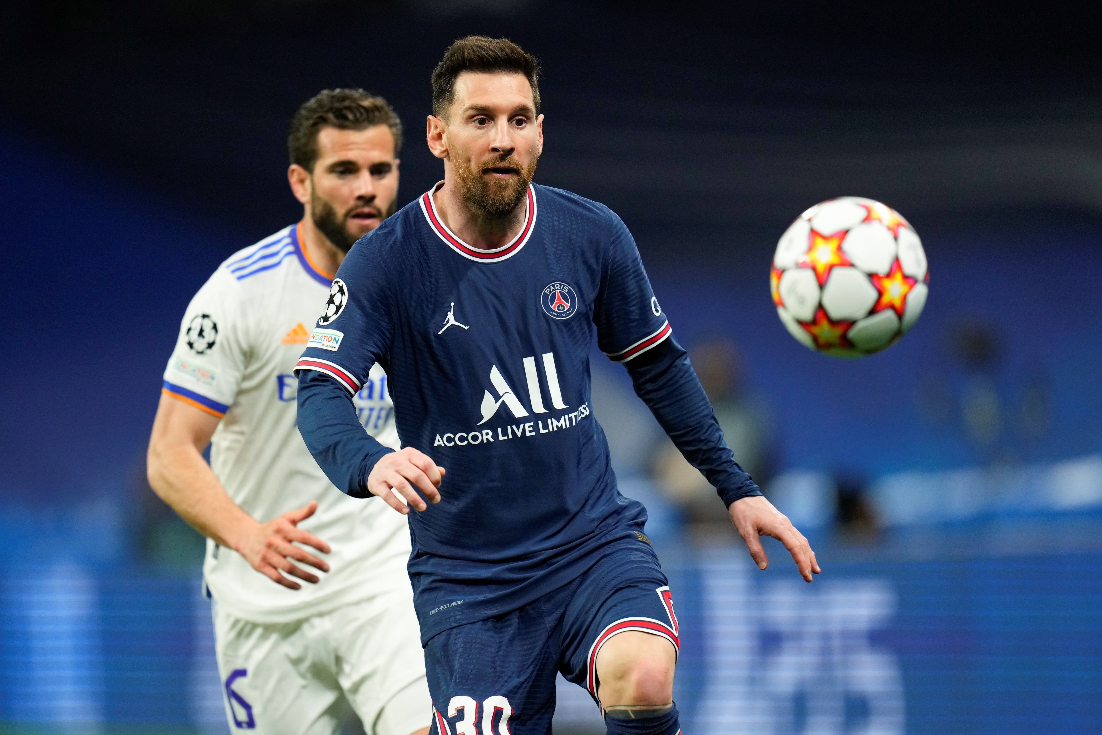 Lionel Messi en el partido frente a Real Madrid por la Champions League. (AP)