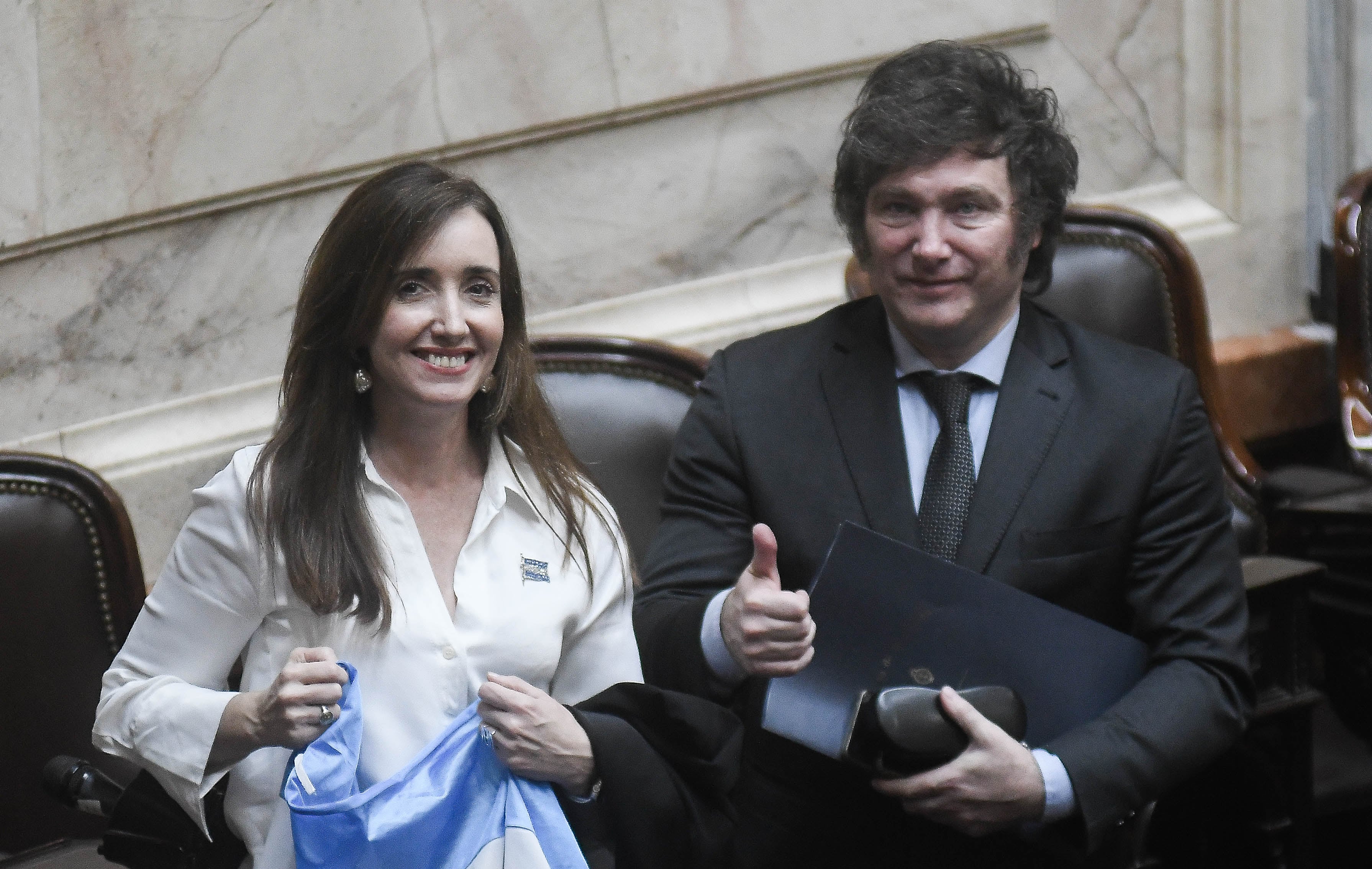 Asamblea legislativa por la fórmula presidencial Javier Milei y Victoria Villarruel en la cámara de Diputados. Foto: Federico López Claro