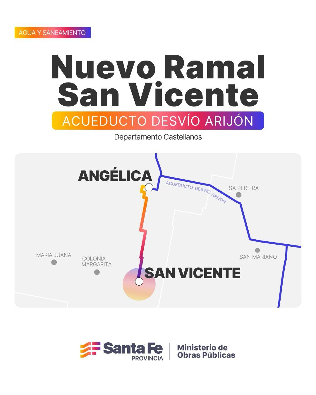 Así será el ramal del acueducto desde Angélica hasta San Vicente