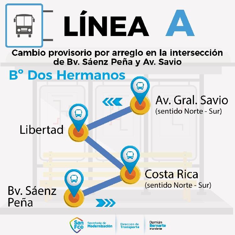 Nuevo recorrido del transporte urbano