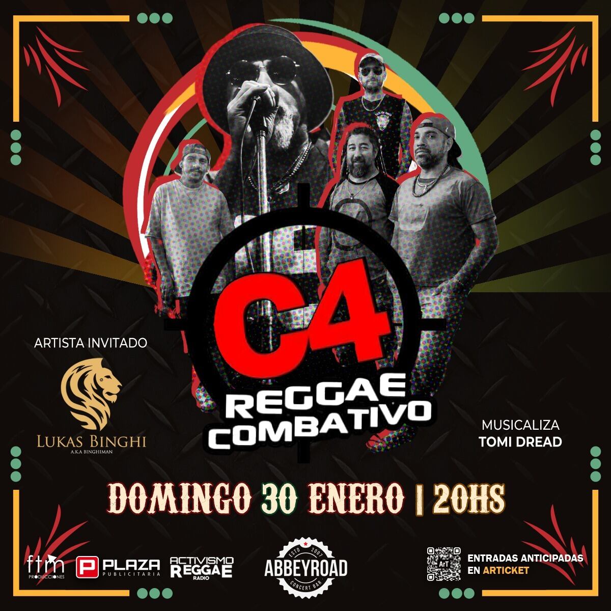 La banda de reggae liderada por Luis Alfa se presentará el domingo 30 de enero en Abbey Road.