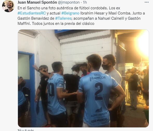 Reencuentro de compañeros en Estudiantes, tras la victoria sobre Racing.