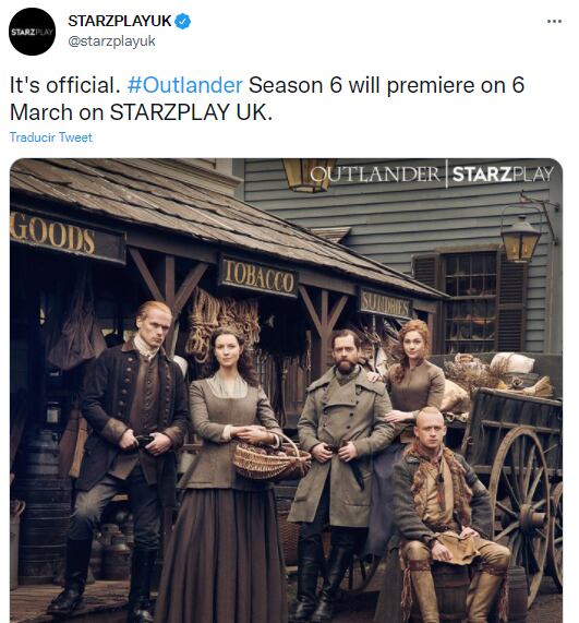 Anuncio sobre Outlander. (Foto: Twitter)