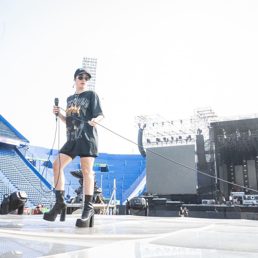 Lali Espósito en la prueba de sonido