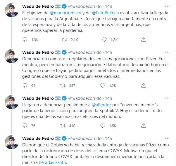 Tuit de Eduardo "Wado" De Pedro